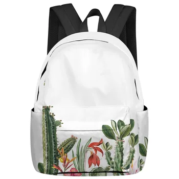  Рюкзак Idyllic Cactus с тропическими растениями, школьные сумки для подростков, сумка для ноутбука, Женский повседневный рюкзак для путешествий