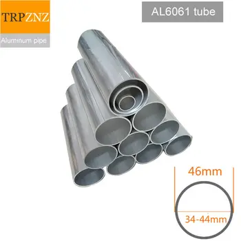  Алюминиевая круглая труба 6061 наружный диаметр 46 мм внутренняя 38-44 мм стенка 1 мм-4 мм Твердая прямая алюминиевая труба тонкая толстая стенка