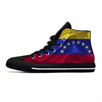  Венесуэла Венесуэльский Флаг, Патриотическая мода, Забавная Повседневная Тканевая обувь С высоким берцем, Легкие Дышащие Мужские и женские кроссовки с 3D принтом.