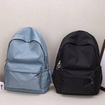  Женская школьная сумка, водонепроницаемый школьный рюкзак большой емкости, гладкая молния, однотонный повседневный рюкзак для девочек-подростков, студенческие принадлежности