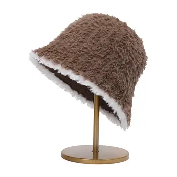  Рыбацкая шляпа с круглыми полями, стильная женская зимняя рыбацкая шляпа, красочные плюшевые ветрозащитные головные уборы на осень, легкие складные