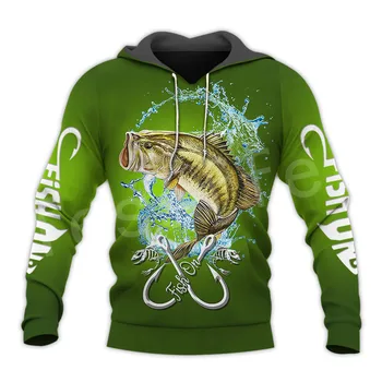  Tessffel NewFashion Animal Marlin Охота Рыбалка Harajuku повседневный Пуловер с 3D Принтом На молнии /Толстовка /Свитшот / Куртка /Мужчины /Женщины s23