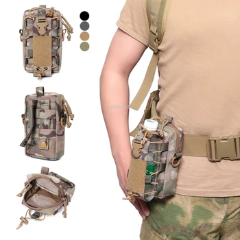  Поясные сумки для охоты на открытом воздухе с сумкой для бутылки с водой, тактическая нейлоновая сумка Molle для пейнтбола, многофункциональная поясная сумка EDC