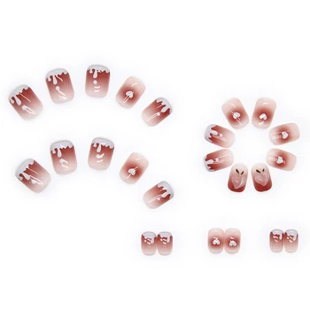  Прозрачный розовый пресс на накладных ногтях, долговечные удобные накладные ногти для украшения пальцев, домашний маникюр своими руками