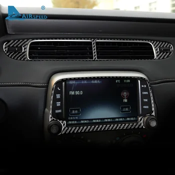  для Chevrolet Camaro 2013 2014 2015, панель переключателя автомобильного кондиционера, Наклейка из мягкого углеродного волокна, Аксессуары для внутренней отделки.