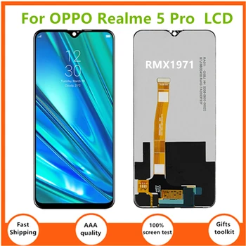  6,3 дюйм(ов) Для OPPO Realme 5 Pro ЖК-Дисплей RMX1971 Дисплей Сенсорная Панель Экран Сенсор В Сборе Для Realme5 Pro Экран Дисплея