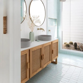  Японский напольный шкаф для ванной комнаты из массива дерева, каменная доска, простая и красивая раковина для ванной комнаты в скандинавском стиле