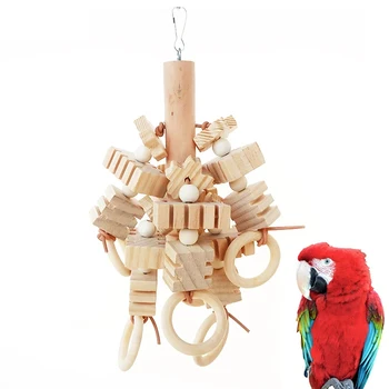  Большая Игрушка для Попугая, Разрывающая Натуральные Деревянные блоки, Игрушка для жевания Птиц, Игрушка для укуса в клетке для попугая, Игрушка для защиты окружающей среды, Игрушка для Попугая