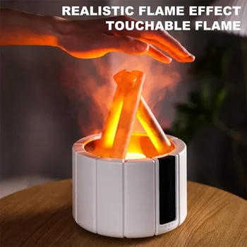  Диффузор ароматического масла, ультразвуковой увлажнитель воздуха Bonfire Flame с дистанционным управлением, мини-USB-увлажнитель воздуха для дома, спальни, рабочего стола