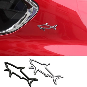  Автомобильная металлическая наклейка на автомобиль 3d трехмерная наклейка творческая личность металлическая наклейка с акулой, задняя наклейка на хвост, боковая наклейка