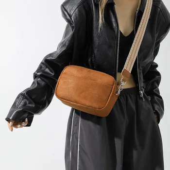  Ретро-коробочка, мини-сумки через плечо для женщин, модная сумка из искусственной замши, женская дизайнерская сумочка и сумки с широким поясом