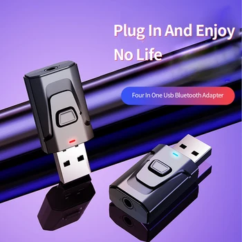  Беспроводной аудиопередатчик Приемник USB Bluetooth 5.0 Адаптер Автомобильный аудио Aux Комплект громкой связи для автомобильного приемника BT передатчик
