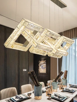  Современный светодиодный подвесной светильник K9 с кристаллами высокого класса, ресторанные лампы, вилла, двухуровневое здание, банкетный зал, бар отеля, лампа отдела продаж
