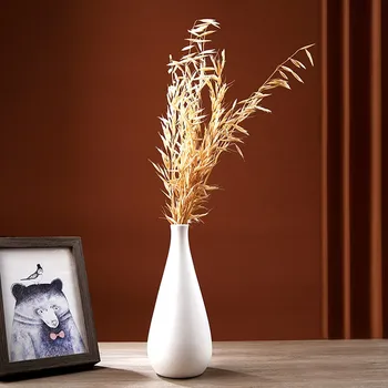  Белая керамическая ваза Декор в скандинавском минимализме Современное искусство Эстетика цветов Офисный стол Полка Столешницы Вазы для спальни