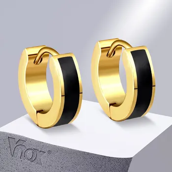  Серьги-кольца Vnox унисекс для женщин и мужчин, маленькие эмалированные обручи из нержавеющей стали, подростковые обнимашки, повседневные украшения для ушей