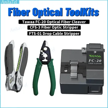 Наборы Инструментов для оптического волокна Tawaa FC-20 Для Резки оптического волокна С CFS-3 Для Зачистки оптического волокна FTS-01 Наборы Инструментов Для Зачистки кабеля