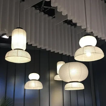  Простые подвесные светильники Nordic, гостиная из рисовой бумаги, Спальня, Новая китайская художественная концепция, ретро-ресторанный подвесной светильник