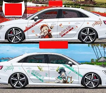  Автомобильные наклейки Xugang Genshin Impact Klee с левой и правой стороны, автомобильные наклейки для универсальных аниме-наклеек на автомобиль, рождественские Лучшие