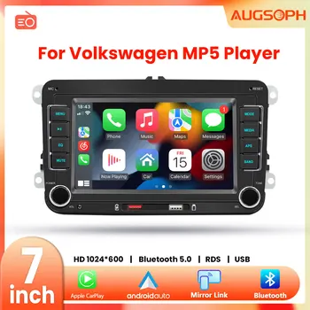  Автомагнитола 1Din, мультимедийный MP5-плеер, 7-дюймовая универсальная навигация с Android Auto и Bluetooth, HD-экран, USB TF, FM-стерео