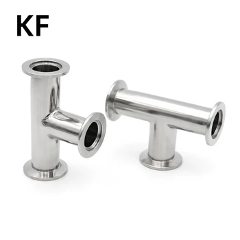  KF Вакуумный Равный Тройник KF16 KF25 KF40 KF50 304 Фланцевое соединение с тройником из нержавеющей стали, Фитинг для трубы, трубка