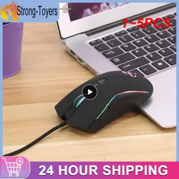  1 ~ 5ШТ 3200 точек на ДЮЙМ Эргономичная Проводная Игровая Мышь USB Компьютерная Мышь Игровая RGB Mause Gamer Mouse 7-Кнопочная Светодиодная Бесшумная Мышь Для ПК