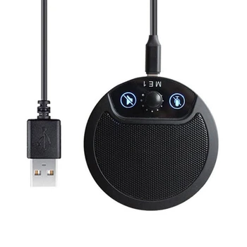  USB-конференц-микрофон, PC-микрофон Со Всенаправленным Звукоснимателем 360 °, Стерео Plug & Play Для прямой трансляции, встреч, игр, Skype и т. Д