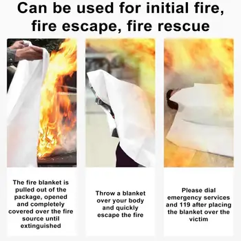  Многофункциональное аварийное одеяло из огнестойкого стекловолокна, легкая аварийная огнестойкая защита с ручкой