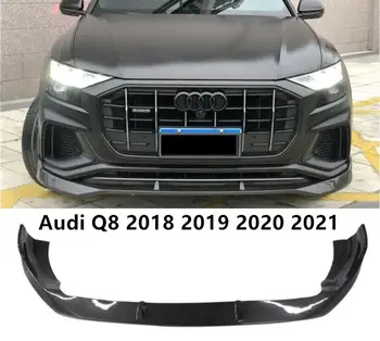  Губа переднего бампера для Audi Q8 2018 2019 2020 2021 2022 Спойлер Разветвители крышка из настоящего углеродного волокна