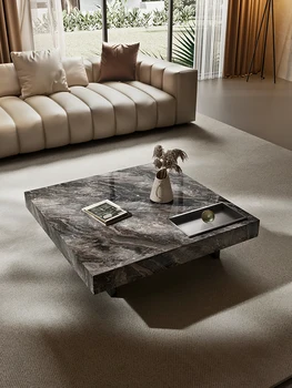  Итальянский минималистичный легкий журнальный столик класса люкс rock plate, гостиная, подвесной роскошный кофейный столик из камня высокого класса, бытовое использование