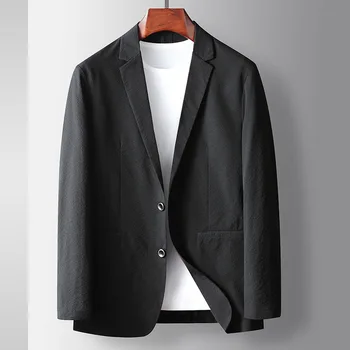  5073- Костюм мужской тонкий повседневный солнцезащитный, эластичный маленький костюм весна-осень single west jacket рубашка летняя