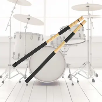  Барабанные палочки Bamboo Hot Rods с гладким захватом, черные бесшумные барабанные палочки Создают легкое звучание для акустического выступления рок-группы на небольшой площадке