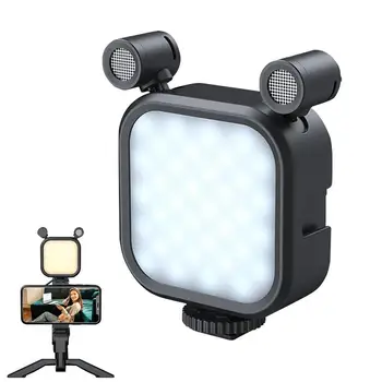  RGB Портативный светильник для фотосъемки, видеосъемка, микрофон, квадратный светильник для селфи, перезаряжаемый светильник для видеоконференции с зажимом для ноутбука