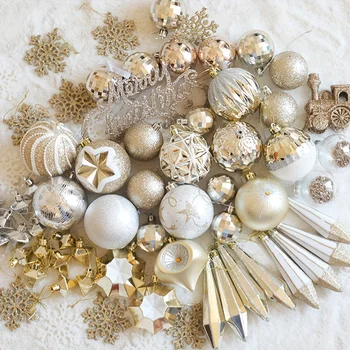  100шт золотых рождественских шаров для украшения елки, домашнего декора, оформления окон
