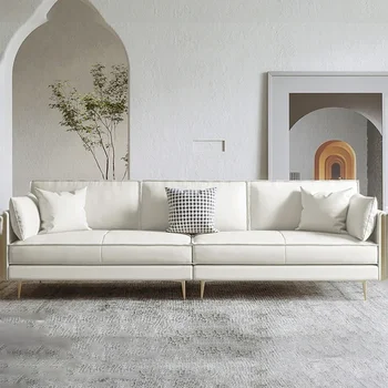  Скандинавские Элегантные диваны Для гостиной, современные однотонные цвета, Одноместный диван Lazy Leather, мебель для ресторана Divano Letto