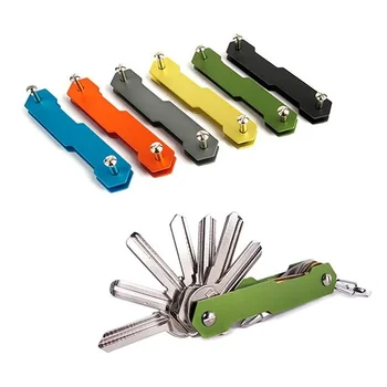  Умный держатель для ключей, компактный брелок, карманный органайзер для ключей, зажим для ключей, папка-карабин, Контейнер для инструментов EDC, Алюминиевый сплав