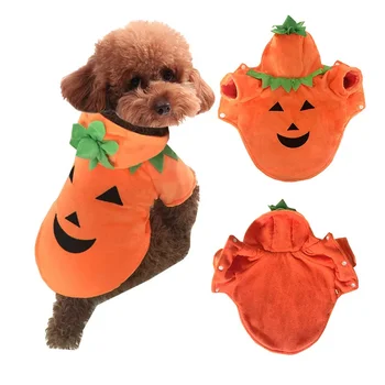  Костюм питомца в виде тыквы на Хэллоуин, косплей питомца, Зимняя теплая куртка для собак, Праздничный костюм, комплект Одежды для собак