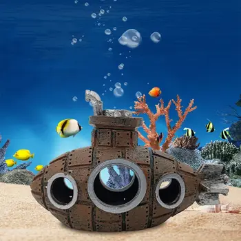  Аксессуары для ландшафтного дизайна Украшение дома Затонувшая Подводная лодка Сломанная Подводная лодка Украшение Аквариума Украшение аквариума для рыб