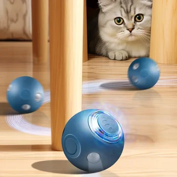  Высококачественные умные игрушки для кошек, автоматический катящийся мяч, электрическая силиконовая Анти-укус, Анти-падение, вращающаяся блестящая интерактивная игрушка для домашних собак