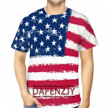  Забавная Мужская футболка с 3D Принтом Флага Америки, Повседневные Топы С Круглым вырезом И Коротким Рукавом, Летние Уличные Трендовые Футболки В стиле Хип-Хоп Harajuku