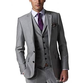  Официальный мужской костюм, Приталенный однобортный блейзер с вырезами, комплект из 3 предметов, деловой свадебный смокинг, высококачественные костюмы для мужчин