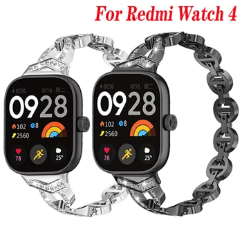  Бриллиантовый Ремешок Для Xiaomi Redmi Watch 4 Ремешка Smartband Металлический Браслет redmiwatch4 Ремешок для часов redmi watch4 Замена Correa