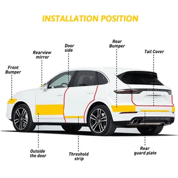  3M Универсальные 5D Наклейки на порог автомобиля из прозрачного углеродного волокна для защиты от столкновений, пленка для защиты от потертостей для Audi BMW Toyota VW Ford