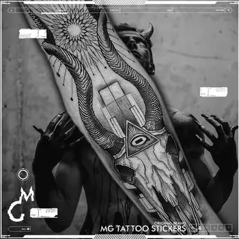  Мистическая татуировка в виде черепа Антилопы, стойкие поддельные татуировки для женщин, мужские татуировки на запястьях, тотем, водонепроницаемые временные татуировки, наклейки