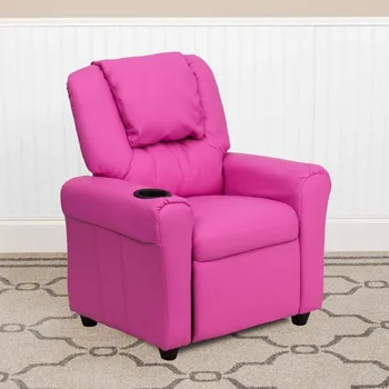  Детский диван с подстаканником, подголовником и защитой, современный детский диван с поддержкой до 90 фунтов, розовый
