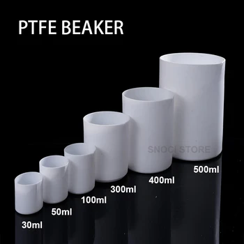  1шт 30 МЛ-500 мл Белый стакан из ПТФЭ, устойчивый к кислотам и щелочам Пластиковый стаканчик, лабораторный контейнер для жидкости, бутылка многоразового использования