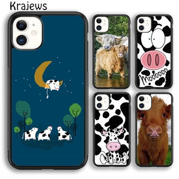  Krajews Cow cute spot Чехол Для Телефона с мультяшным принтом для iPhone 15 SE2020 14 6 7 8 plus XR XS 11 12 mini 13 pro max coque Fundas