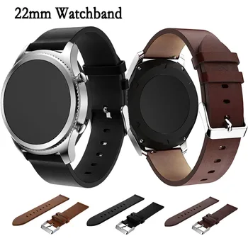  22 мм Кожаный ремешок для Samsung Galaxy Gear s3 Замена ремешка для часов Huawei Watch GT4 46 мм/Honor Magic Watch 2 46 мм