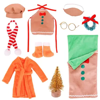  Комбинированные аксессуары для кукол, халат, спальный мешок, пижама, одежда для девочек-эльфов, набор рождественских кукол, Книжная полка
