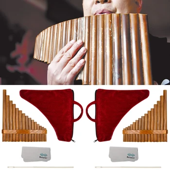  Панорамная флейта, 15 трубок из натурального бамбука, духовой инструмент, тапочки для ключевых деревянных духовых инструментов (левосторонних и правосторонних)
