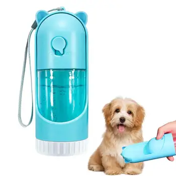  Портативный Диспенсер для воды для собак, Выдвижной Герметичный Диспенсер для бутылок с водой, 220 мл Фильтр с активированным углем, Выдвижная вода для домашних животных